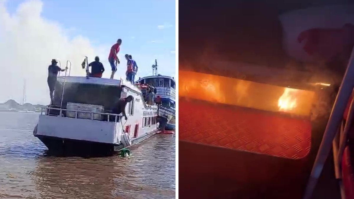 Lancha pega fogo com 62 passageiros no rio Amazonas próximo a Parintins
