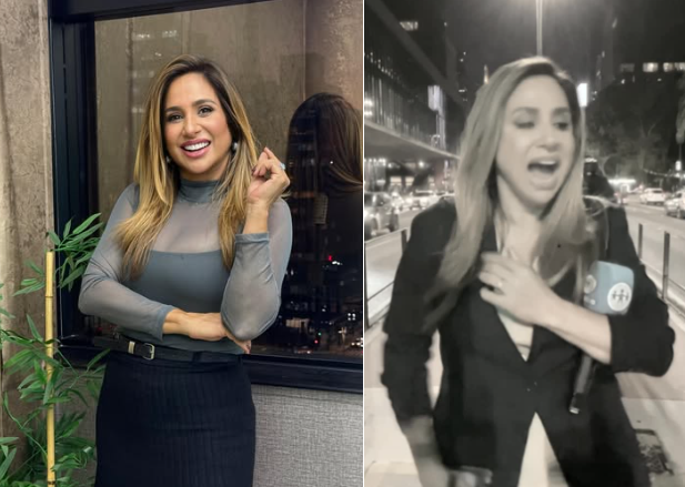 Jornalista da TV A Crítica quase é furt@da em gravação: 'Sete viaturas por perto'; veja